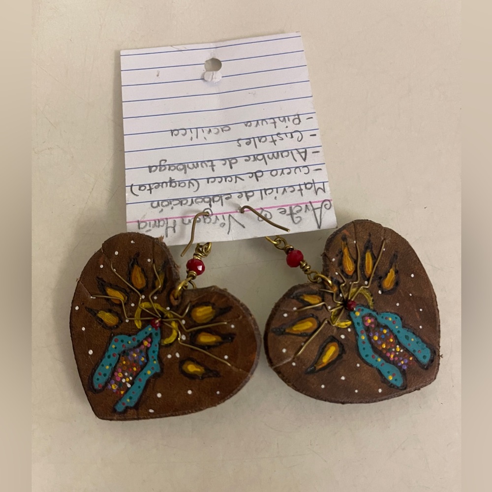 handcrafted Real Leather artisan earrings